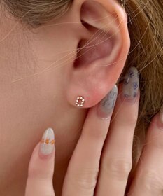 Phoebe 〈金属アレルギー対応〉タイニーレクタングルビジューピアス(片耳)　小粒/小さい/小さめ/セカンドホール