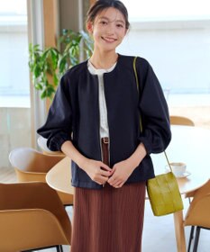 Tiaclasse ダンボールポンチノーカラーブルゾン