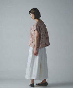 muuc 【ゆったりシルエットで涼しく上品】植物の影絵プリント プルオーバー