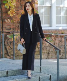 ANY SIS 【セットアップ対応】セレモニーダブルクロス ワイドパンツ ネイビー