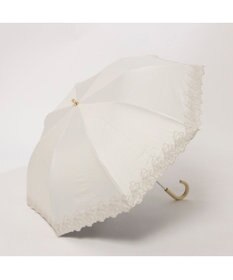 UNBILLION カシュネ cachenez / PUフラワーラメ刺繍トップレス2段折りたたみ傘