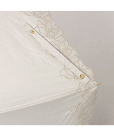 UNBILLION カシュネ cachenez / PUフラワーラメ刺繍トップレス2段折りたたみ傘