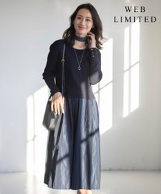 J.PRESS LADIES 【WEB限定・洗える】ニット コンビ ワンピース