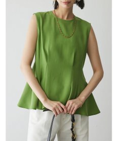 Green Parks AnriettMusee ノースリーブタックペプラムブラウス