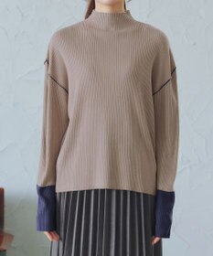 Tiaclasse 配色スリーブリブニットトップス