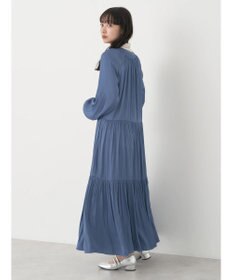 earth music&ecology サテンティアードワンピース