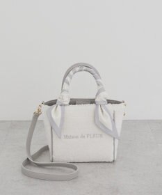 Maison de FLEUR スカーフ付きボア2WaySトートバッグ