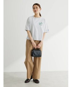 Green Parks 綿麻混タックストレートワイドパンツ