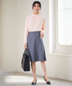 23区 L 【洗える】バックサテンアムンゼン フリルカラー ブラウス