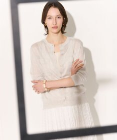 23区 【WEB&一部店舗限定カラーあり】シャイニーシアー フラップポケット カーディガン アイボリー系