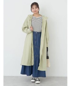 earth music&ecology テックフードロングコート