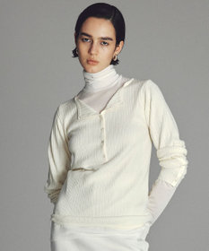 uncrave ハイゲージニット ヘンリーネックトップス オフ