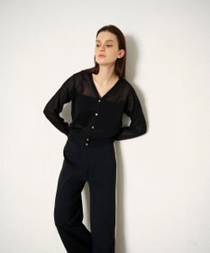 GRACE CONTINENTAL ラインVネックニットカーディガン