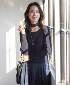 J.PRESS LADIES 【WEB限定・洗える】ニット コンビ ワンピース