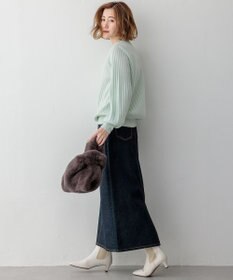 23区 セミウーステッド モックネック ニット