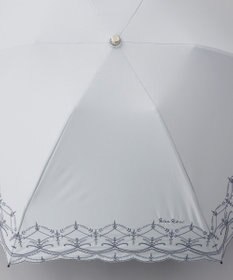 AURORA NINA RICCI （ニナリッチ)  幾何レース風 刺しゅう晴雨兼用パラソル（クイックオープン折り畳み・ミニ傘）