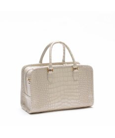 A.D.M.J. 【牛革】クロコ型押しヘリ巻きボストン28cm