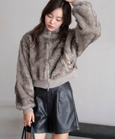 WEGO 【25年秋冬新作】フェイクファーショートブルゾン