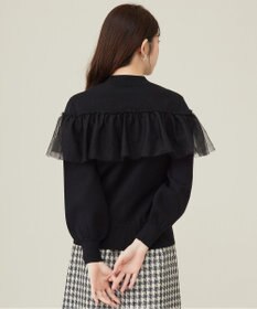 ANY SIS 【洗える】フリルチュールコンビ ニット