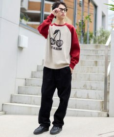 WEGO 【ユニセックス着用ITEM/ウエストゴム/SMLサイズ展開】コーデュロイイージーストレートパンツ