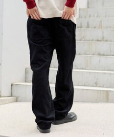 WEGO 【ユニセックス着用ITEM/ウエストゴム/SMLサイズ展開】コーデュロイイージーストレートパンツ