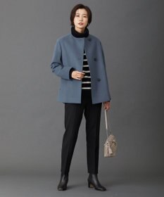 J.PRESS LADIES S 【洗える】MERINO CASHMERE オフタートル ボーダー ニット