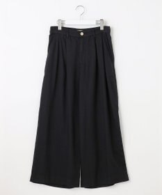 自由区 【洗える・XSサイズあり】テンセルリネンデニムワイド パンツ