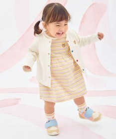 MIKI HOUSE HOT BISCUITS 【80-120cm】【Everyday Series】天竺素材 ワンポイントカーディガン