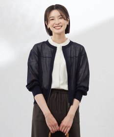 J.PRESS LADIES 【洗える】SHEER LIGHT ニット ブルゾン