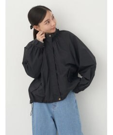 earth music&ecology スタンドフリルミリタリーブルゾン