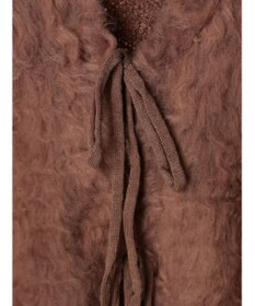 earth music&ecology 起毛リボンニットカーディガン