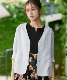 Tiaclasse 【洗える】 シアーカラーレスジャケット