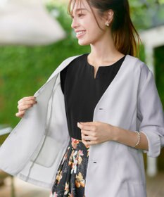 Tiaclasse 【洗える】 シアーカラーレスジャケット