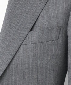 GOTAIRIKU 【御幸毛織】ドライスピナーツイルストレッチスーツ_グレーストライプ