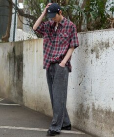 WEGO タックワイドストレートデニム