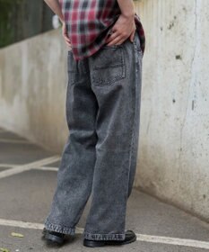 WEGO タックワイドストレートデニム