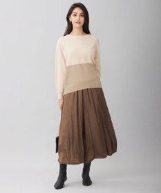 自由区 S 【洗える】セミウーステッドウールボートネック ニット