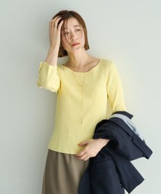 YECCA VECCA 袖釦7分袖リブニット