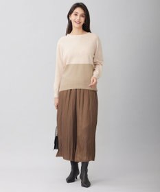 自由区 S 【洗える】セミウーステッドウールボートネック ニット