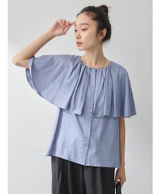 earth music&ecology ケープカラーブラウス