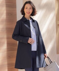 J.PRESS LADIES ドライストレッチ ロング ステンカラー コート ネイビー系