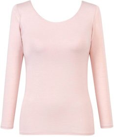 Wing カップ付きインナー あったか素材 ブラトップ ラク きれいなバストシルエット 【シンクロブラトップ  保温タイプ】 8分袖 長袖 秋 冬 ET1864 ウイング／ワコール