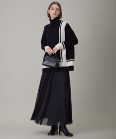 ICB 【洗える】 ソフトカシミヤミックス ライン柄ニット