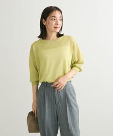 Green Parks ２ｗａｙ　７分袖ブライトシアーニットプルオーバー