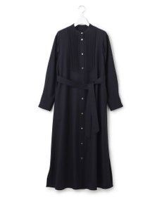 23区 L 【CLASSY.コラボ/洗える】ウールストレッチツイル ピンタック ワンピース