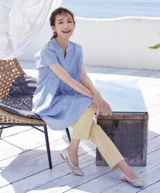 Tiaclasse リネンミックススキッパーシャツワンピース