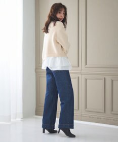 Feroux 【洗える】ラッフルレイヤード ニット