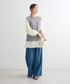 Green Parks 布帛ドッキングニットチュニック