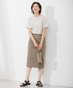 J.PRESS LADIES 【洗える・吸水速乾】コットン麻シェルドライ ナロー スカート