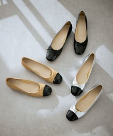 組曲 バイカラーバレエシューズ ベージュ系